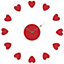 Interiors by Premier Red Plastic Heart DIY Wall Clock