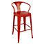 Interiors by Premier Red Powder Coated Metal Cubic Bar Chair with Arms
