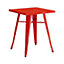 Interiors by Premier Red Powder Coated Metal Cubic Table