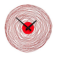 Interiors by Premier Red Swirl Metal and Plastic Wall Clock
