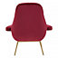 Interiors by Premier Red Wine Velvet Chair with High Back, Armchair for Living Room, Home, Accent Chair with Velvet Upholstery