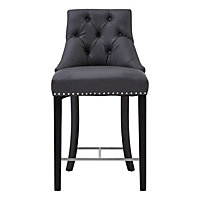 Interiors by Premier Regents Park Grey Faux Leather Bar Chair