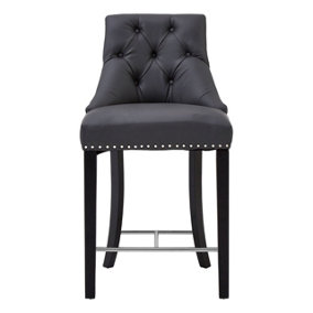 Interiors by Premier Regents Park Grey Faux Leather Bar Chair