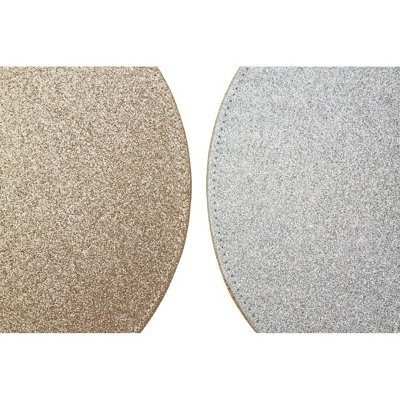 Interiors by Premier Reversible Gold and Silver Glitter Placemats
