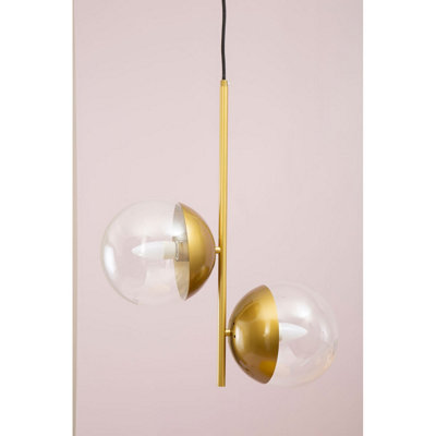 Interiors by Premier Revive Gold Finish 2 Shades Pendant Light