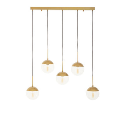 Interiors by Premier Revive Gold Finish Glass Shades Pendant Light