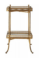Interiors by Premier Reza 2 Tiers Gold Tray Table