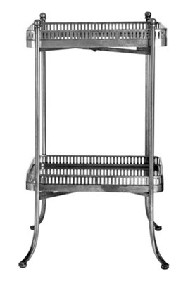 Interiors by Premier Reza Antique Silver Square Tray Table