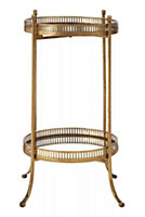 Interiors by Premier Reza Gold Finish Mirrored Tray Table