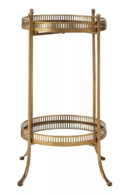Interiors by Premier Reza Gold Finish Mirrored Tray Table