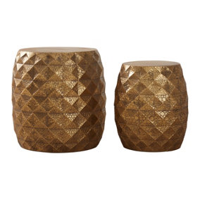 Interiors by Premier Reza Multi-Faceted Drum Stools