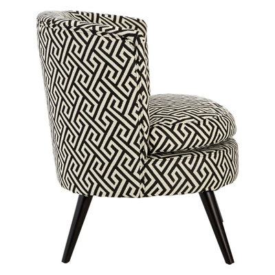 Interiors by Premier Round Black and White Round Armchair, Accent Chair for Living Room, Accent Lounge Chair for Home