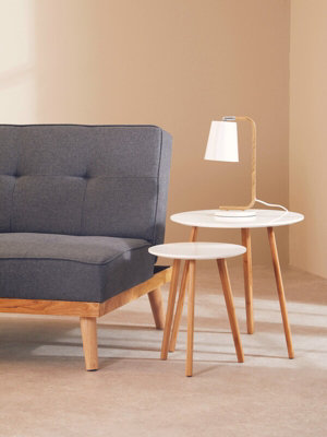 Interiors by Premier Round Nest of 2 Tables, Gloss Finish Nesting Table, Versatile Coffee Tables, Small Tables for Living Room
