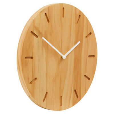 Interiors By premier Rustic Natural Wood Effect Wall Clock, Contemporary Wall Clock, Precised Time keeping  Wall Clock For Outdoor