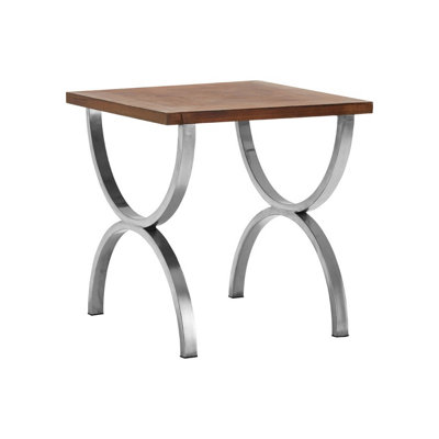Interiors by Premier Rustic Wood Top Side Table, Modern Rectangular Side Table, Wood and Metal End Table, Wooden Side Table