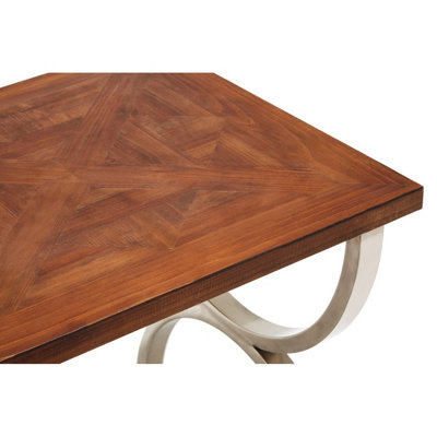 Interiors by Premier Rustic Wood Top Side Table, Modern Rectangular Side Table, Wood and Metal End Table, Wooden Side Table
