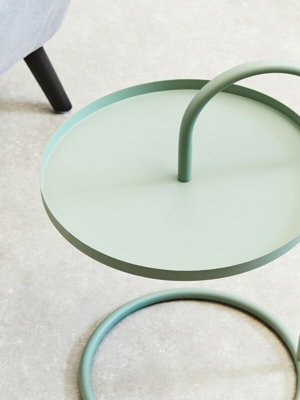 Interiors By Premier Secured Design Green Hanging Top Side Table, Space Saving And Functional Lounge Table, Side Table By Couch