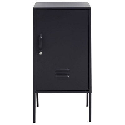 Interiors By Premier Secured Storage Of One Door Black Locker, Versatile Shelving Locker, Sleek And Sturdy Slim Locker With Handle