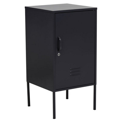 Interiors By Premier Secured Storage Of One Door Black Locker, Versatile Shelving Locker, Sleek And Sturdy Slim Locker With Handle