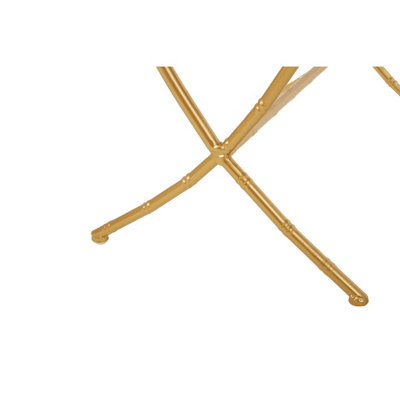 Interiors By Premier  Set Of 2 Bamboo Design Side Tables,Rectangular Nesting Table,Luxe Gold Finish Bedside Table,Accent Tables