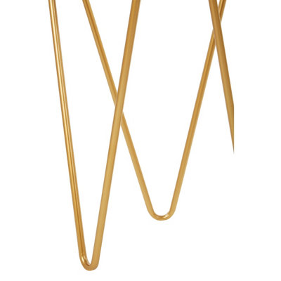 Interiors By Premier Set of 2 Gold Triangle Side Tables With Mirrored Tops,Gold Nesting Tables,Glass End Tables,Bedside Tables
