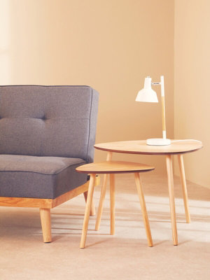 Interiors by Premier Set of 2 Nesting Tables, Wood Nest of Tables With Three Legs, Sleek And Sturdy Side Tables For Living Room