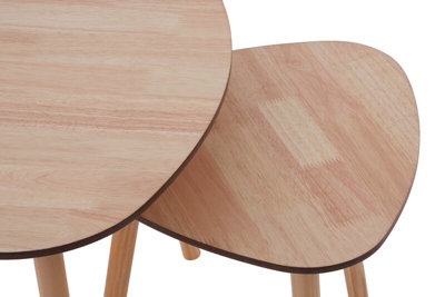 Interiors by Premier Set of 2 Nesting Tables, Wood Nest of Tables With Three Legs, Sleek And Sturdy Side Tables For Living Room