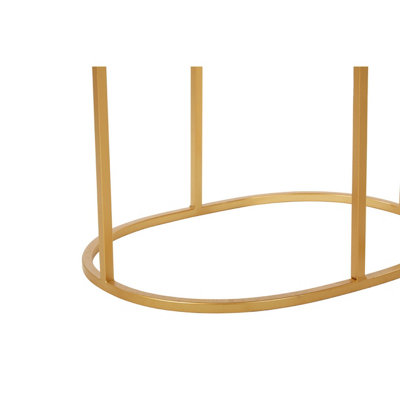 Interiors By Premier  Set of 2 Oval Side Tables, Nesting Tables,Gold Side Tables With Mirrored Tops,End Tables,Luxe Accent Tables
