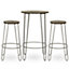Interiors by Premier Set of 3 Grey Frame Bar Table Stool Set , Hairpin Stool for Kitchen Counter, Elm Wood Metal Frame Stool