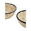 Interiors by Premier Set of 3 Palm Leaf Baskets with Black Trim