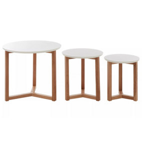 Interiors by Premier Set Of 3 Side Tables With White Tops