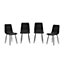 Interiors by Premier Set of 4 Black Dining Chairs, High Quality Kitchen Chair, Back Support Fabric Chair, Easy to Clean Chair