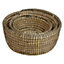 Interiors by Premier Set of Three Straw Baskets with Black Detail