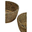 Interiors by Premier Set of Three Straw Baskets with Black Detail