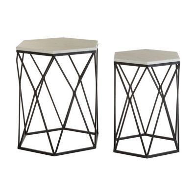 Interiors by Premier Set Of Two Arcana Hexagonal Side Tables