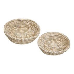 Interiors by Premier Set of Two Baskets with White Detail