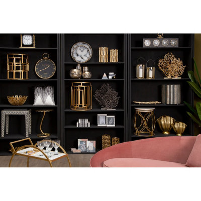 Interiors By Premier Set Of Two Gold Metal Round Side Tables,Nesting Side Tables,Small Bedside Tables,Distinctive Accent Tables
