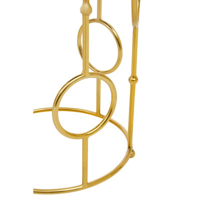 Interiors By Premier Set Of Two Gold Metal Tables,Accent Tables With Astronomical Circle Design,Small Side Tables For Lounge Room