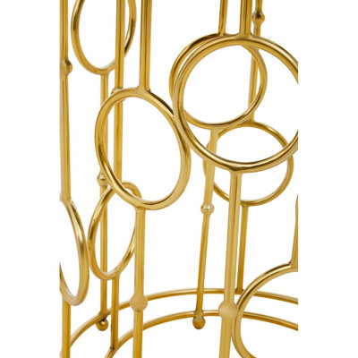Interiors By Premier Set Of Two Gold Metal Tables,Accent Tables With Astronomical Circle Design,Small Side Tables For Lounge Room