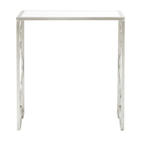 Interiors by Premier Set Of Two Merlin Silver Leaf Side Tables