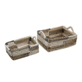 Interiors by Premier Set of Two Straw Baskets