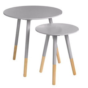 Interiors by Premier Set Of Two Viborg Grey Round Side Tables