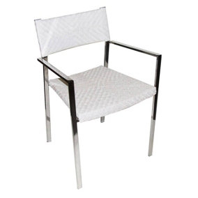 Interiors by Premier Set of Two White Raffia Chairs, Rustless Lounge Chair, Easy Cleaning Chair for Living Room