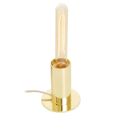 Interiors by Premier Shiny Brass Finish Table Lamp, Easy to Assemble Bedside Table Light, Eco-friendly Lamp for Table Living Room