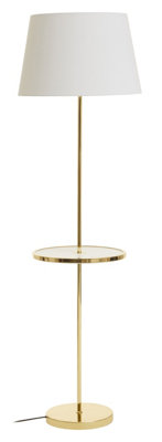 Interiors by Premier Shiny Brass Tapered Table Lamp, Easy-to-Use Switch Besides Lamp, Space-Saver Lounge Room Lamp