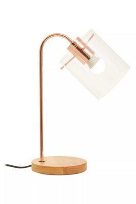 Interiors by Premier Shiny Copper Curved Table Lamp, Easy to Assemble Bed Table Lamp, Easy to Use Living Room Table Lamp