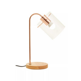 Interiors by Premier Shiny Copper Curved Table Lamp, Easy to Assemble Bed Table Lamp, Easy to Use Living Room Table Lamp