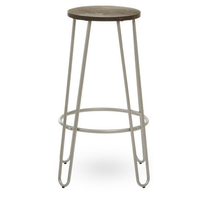 Interiors by Premier Silver Finish Metal Bar Stool, Hairpin Stool for Kitchen Counter, Versatile Breakfast Stool for Home