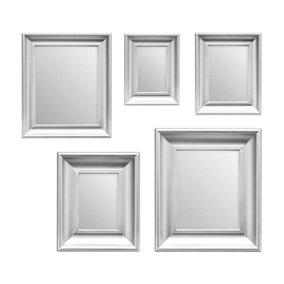 Interiors by Premier Silver Frame 5Pc Mirror Set