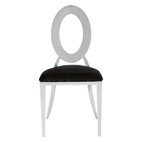 Interiors by Premier Silver Frame Dining Chair, Backrest Indoor Velvet Chair, Easy to Clean Bedroom Velvet Chair